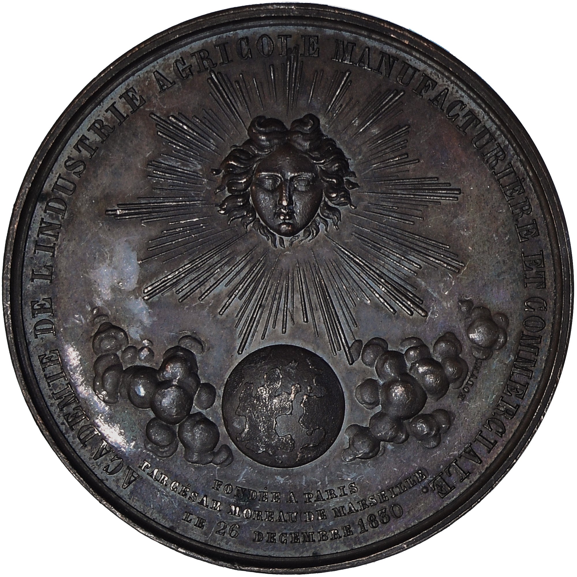 Francia, medalla, Académie de l'industrie Agricole Manufacturière et