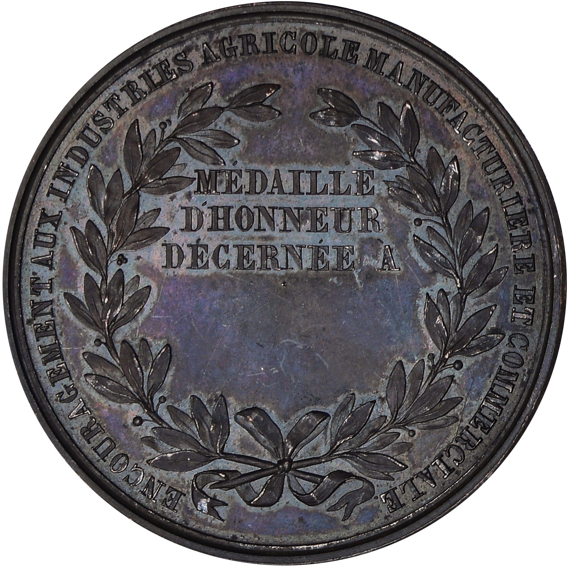 Francia, medalla, Académie de l'industrie Agricole Manufacturière et