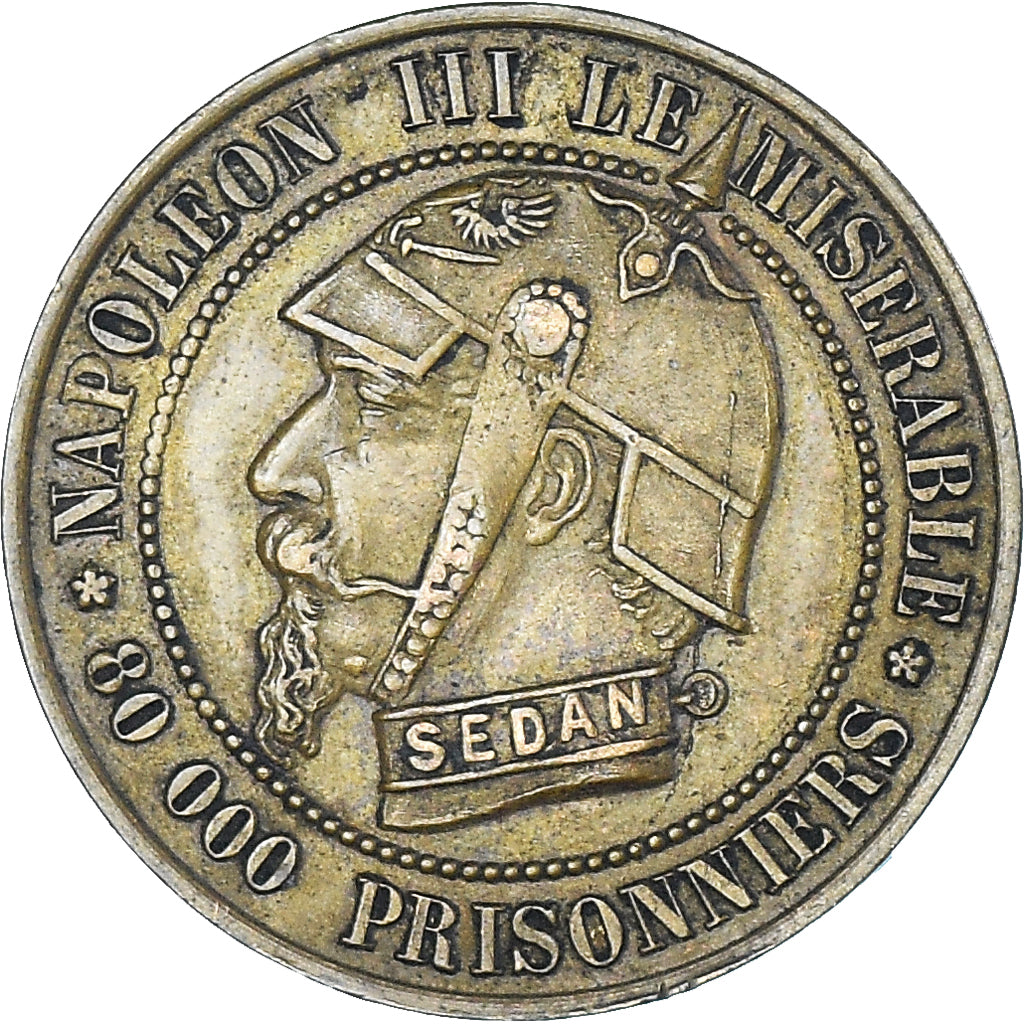France, Token, Napoléon III, Satirique, Bataille de Sedan, Undated (1870)