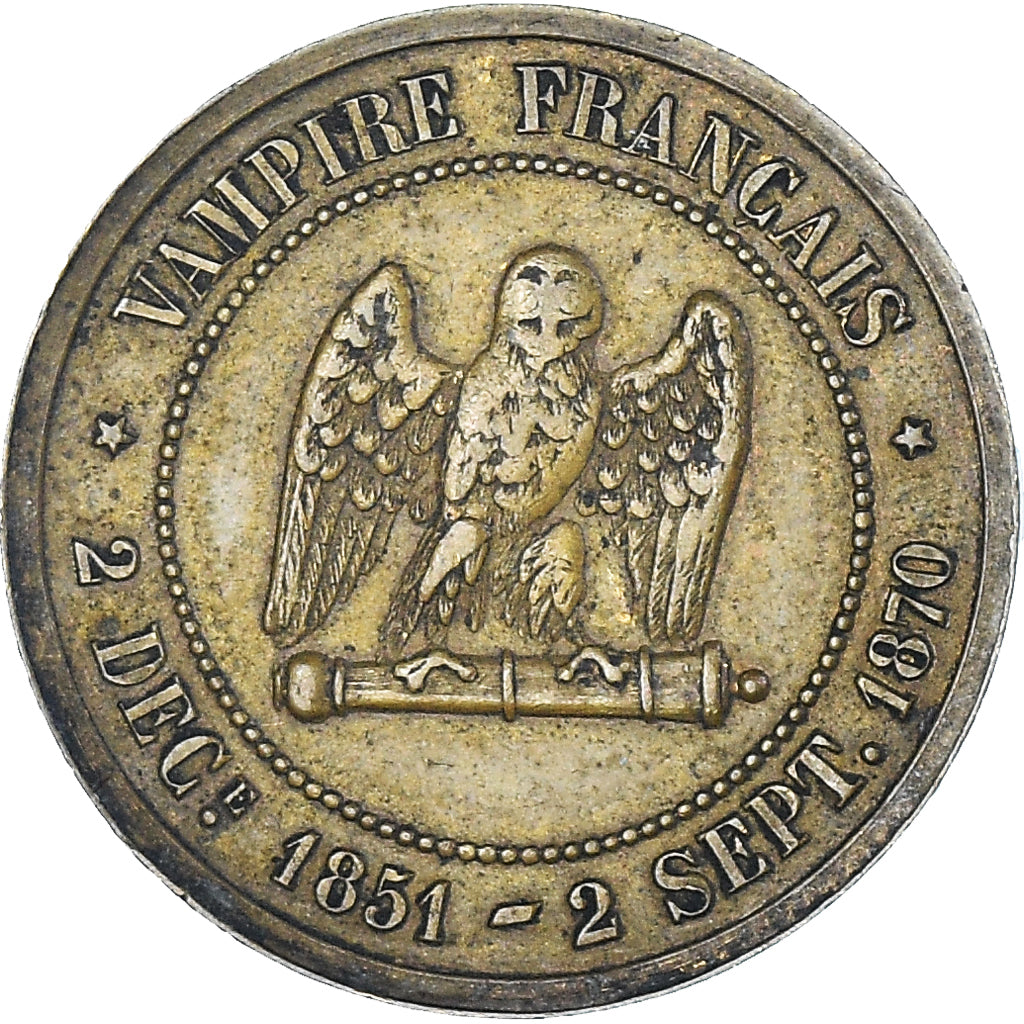France, Token, Napoléon III, Satirique, Bataille de Sedan, Undated (1870)