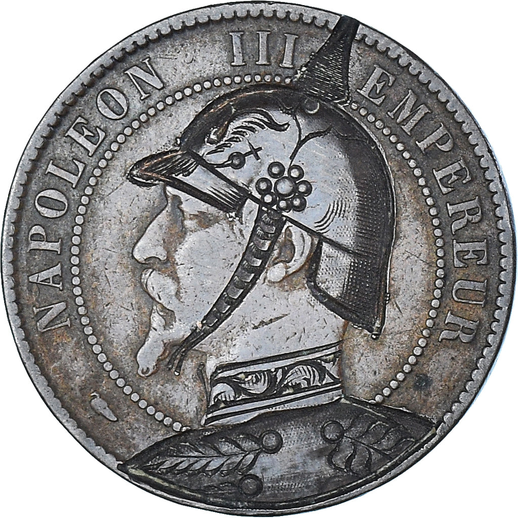 token, France, Napoleon III, Satirical, 10 Centimes, Strasbourg, EF(40-45)