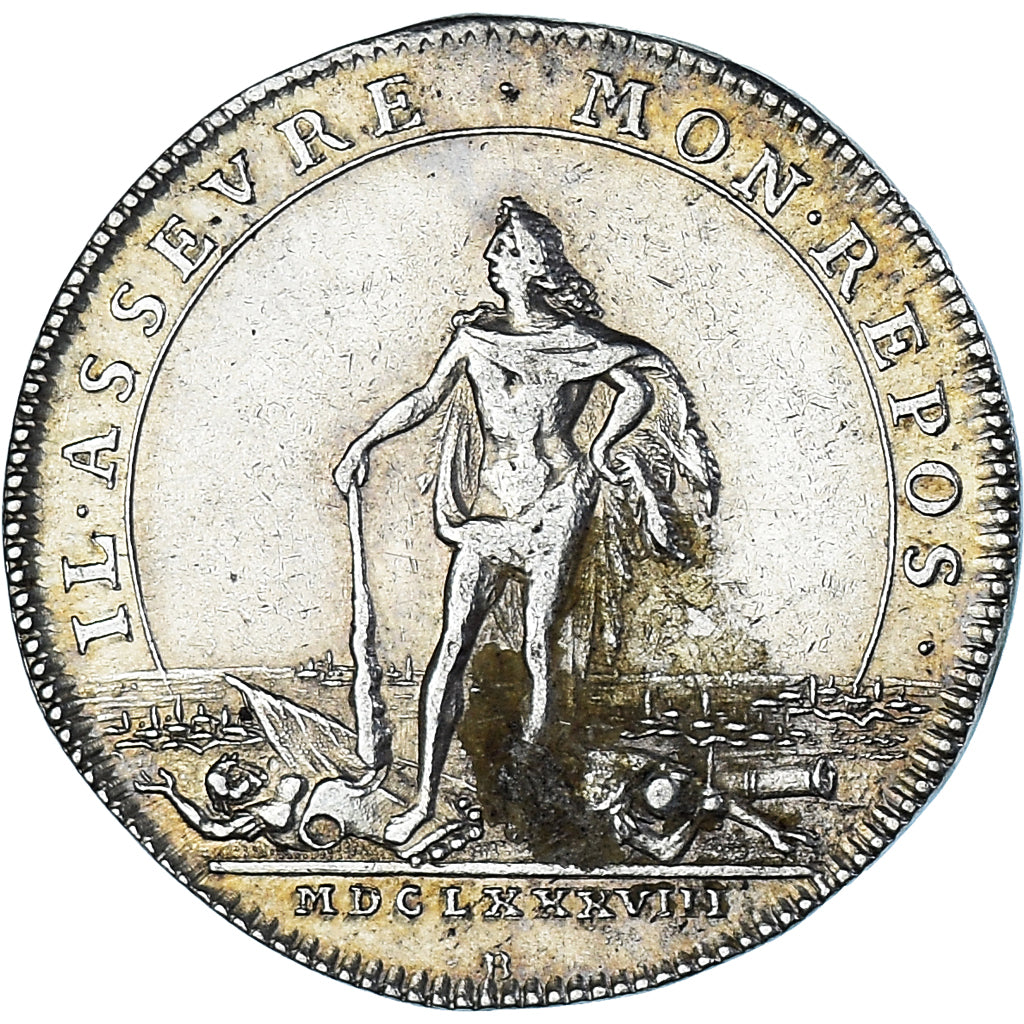 Francia, zeton, Royal, Etats de Bourgogne, 1688, BC+, Plata, Feuardent:9820