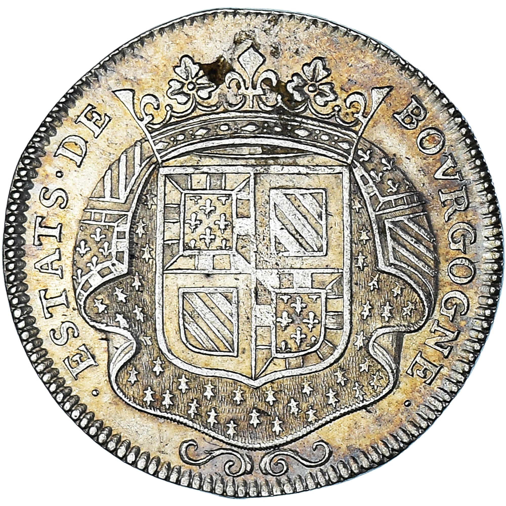 Francia, zeton, Royal, Etats de Bourgogne, 1688, BC+, Plata, Feuardent:9820