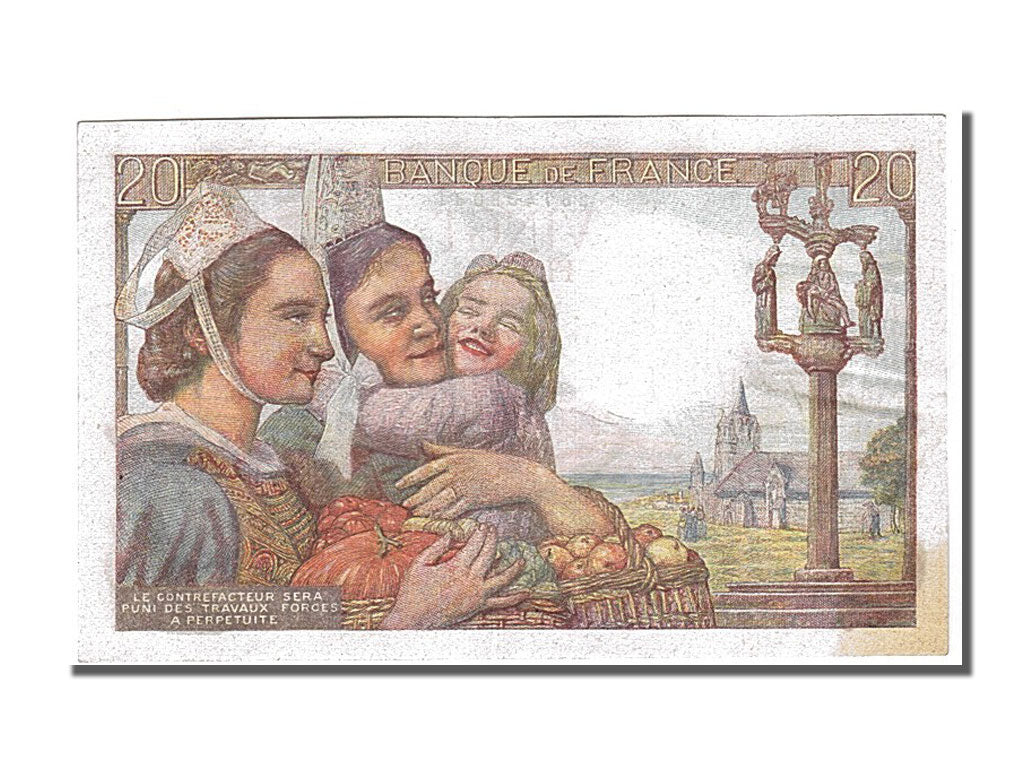 Banknote, France, 20 Francs, 20 F 1942-1950 ''Pêcheur'', 1944, 1944-02-10