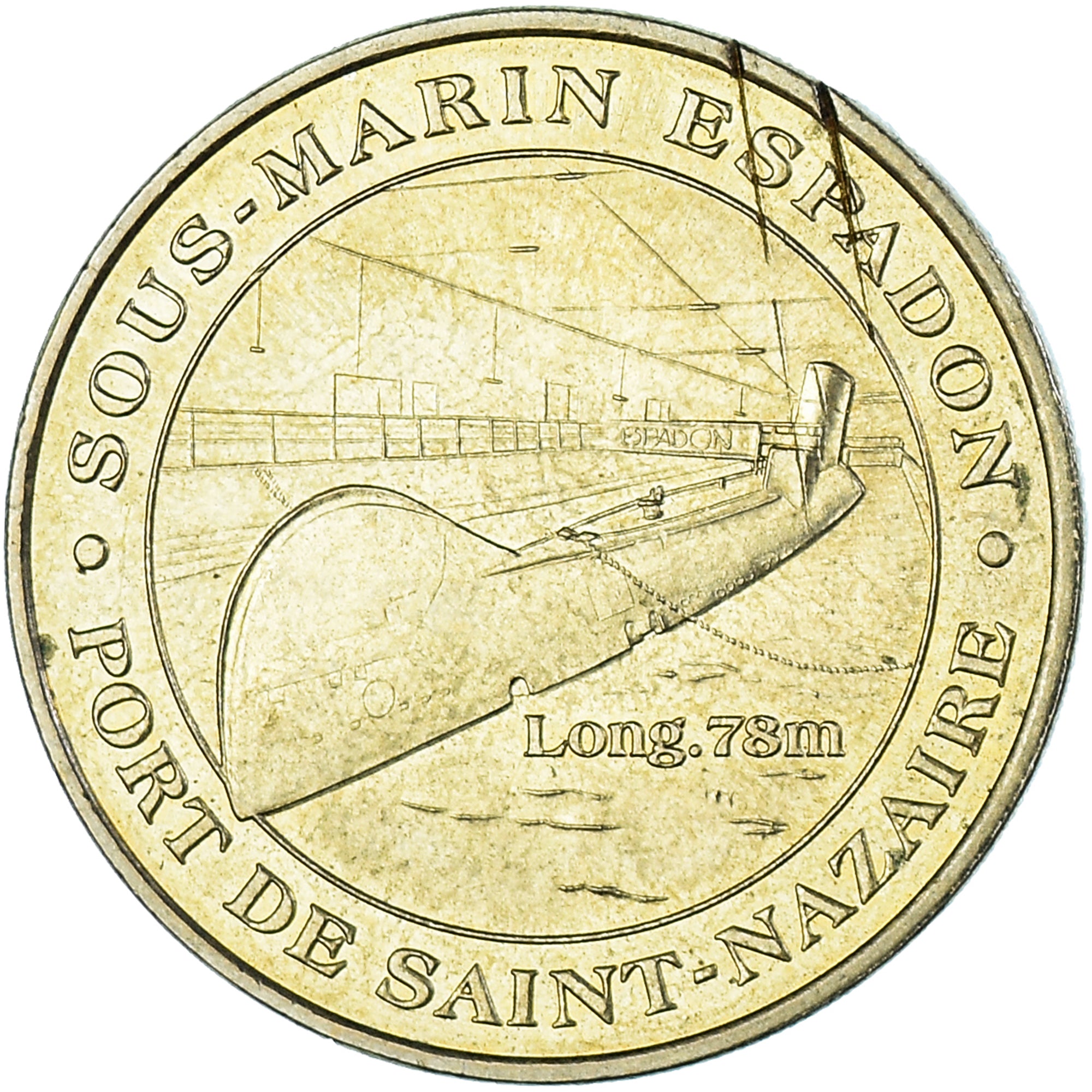 Francia, ficha, Touristic token, Saint-Nazaire - Sous-marin Espadon n°1, 2009