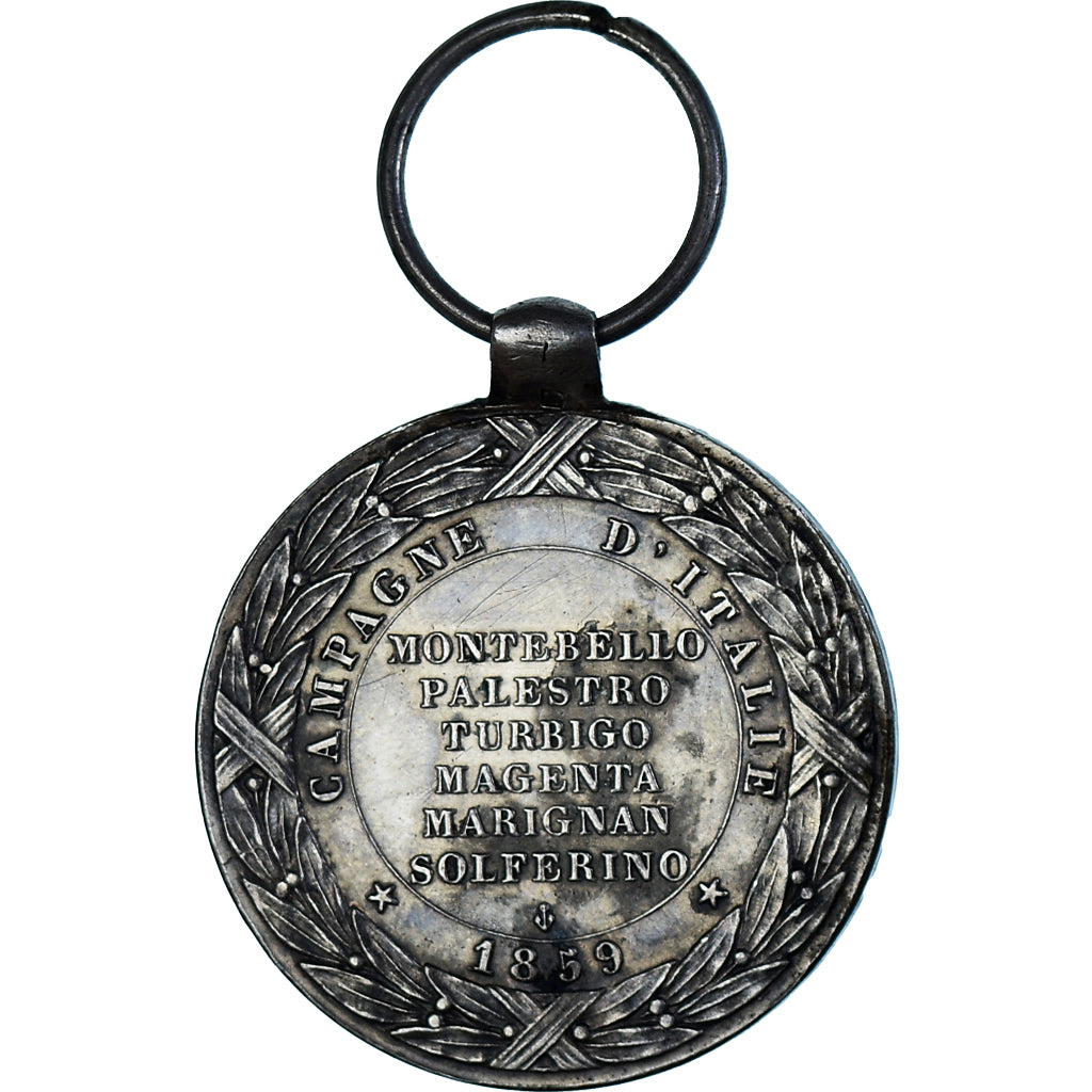 France, Medal, Napoléon III, Campagne d'Italie, Second Modèle, 1859, Falot