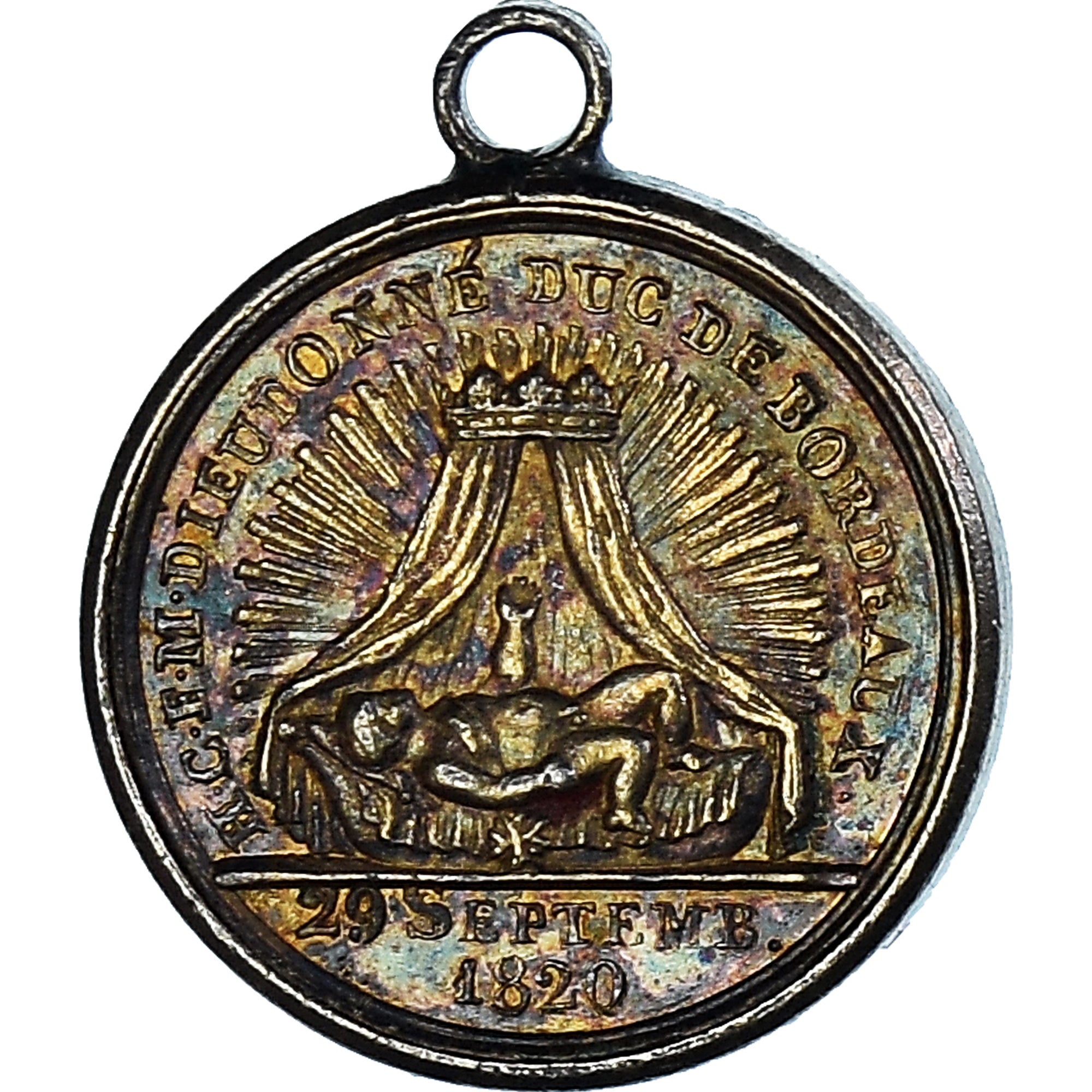 Frankreich, Medaille, Caroline Ferdinand - Duc de Bordeaux, 1820, SS+, Bronze