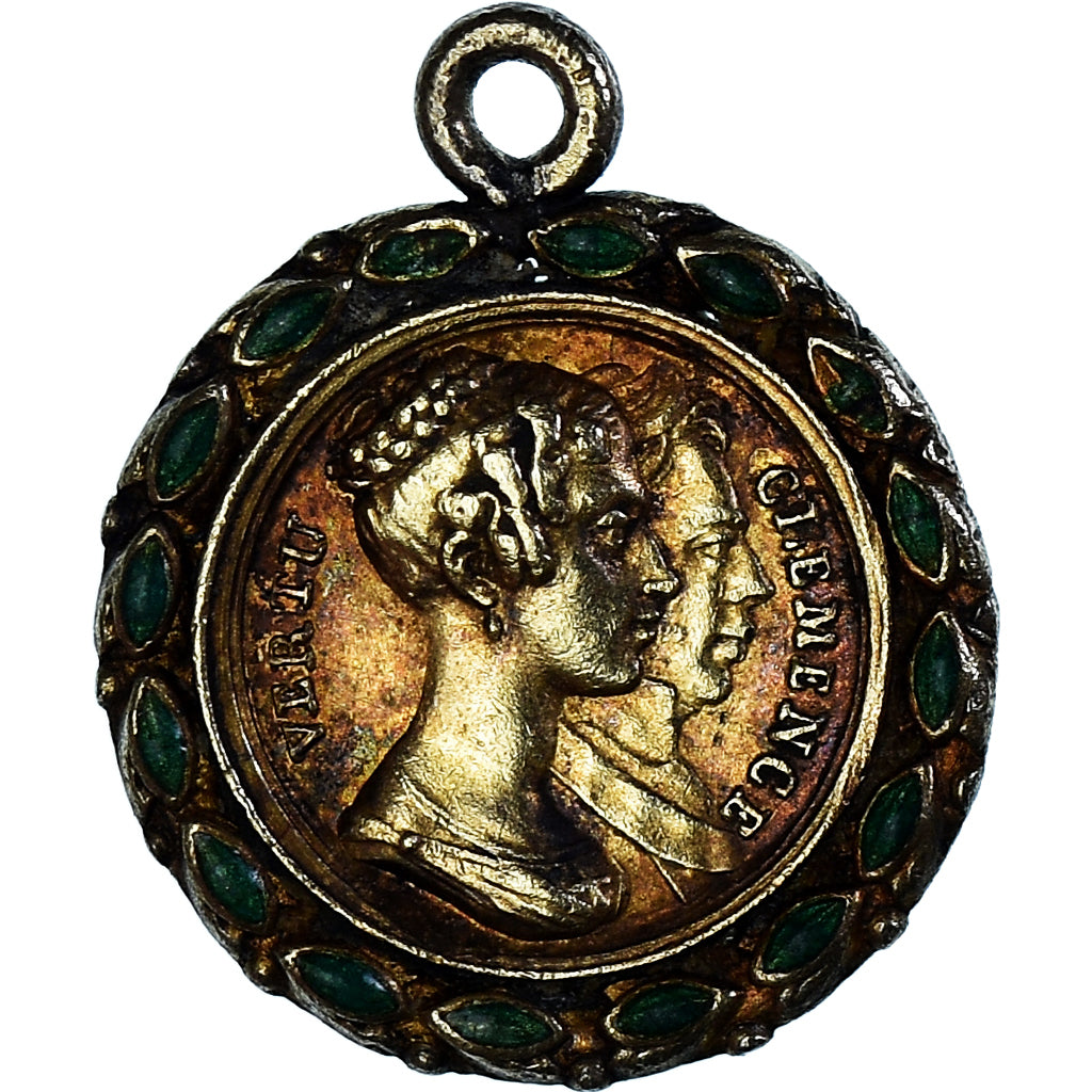 France, Médaille, Clémence Vertu - Présent du ciel, 1820, TTB+, Bronze