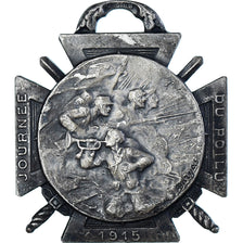 France, Journée du poilu, WAR, Medal, 1915, Very Good Quality, Silvered bronze
