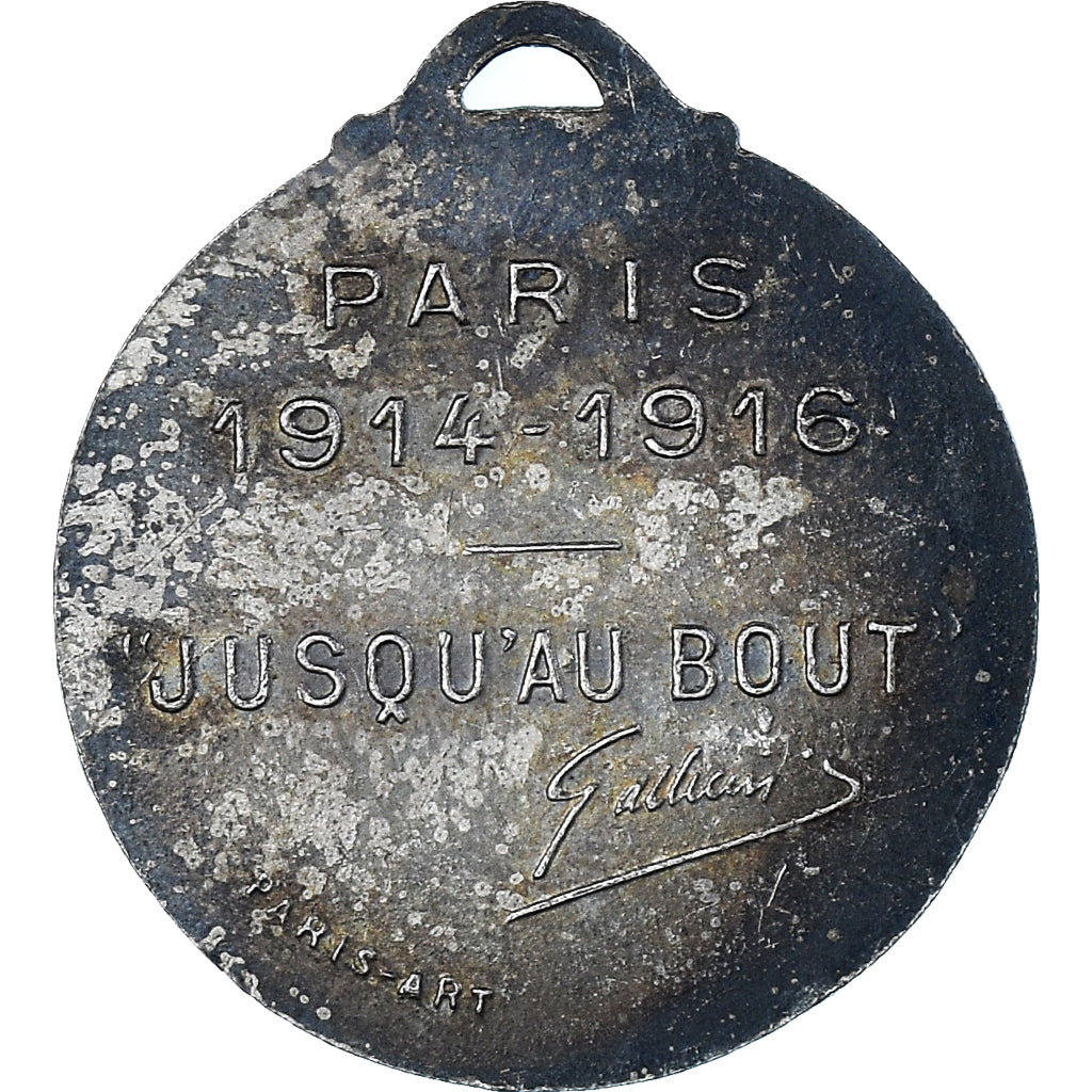 Francia, medaglia, Gallieni, WAR, 1916, Maillart, MB+, Bronzo argentato