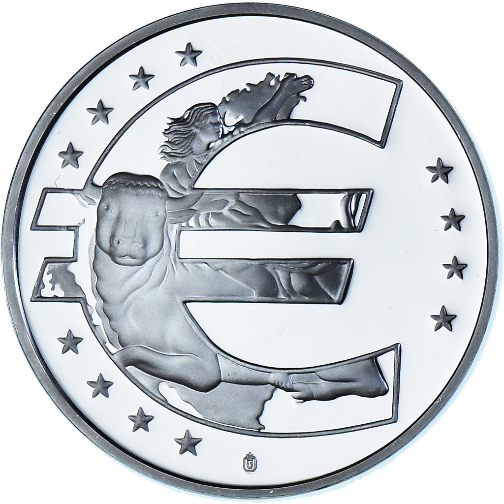 Belgique, Médaille, Adoption de l'Euro, Politics, 2002, FDC, Cuivre plaqué