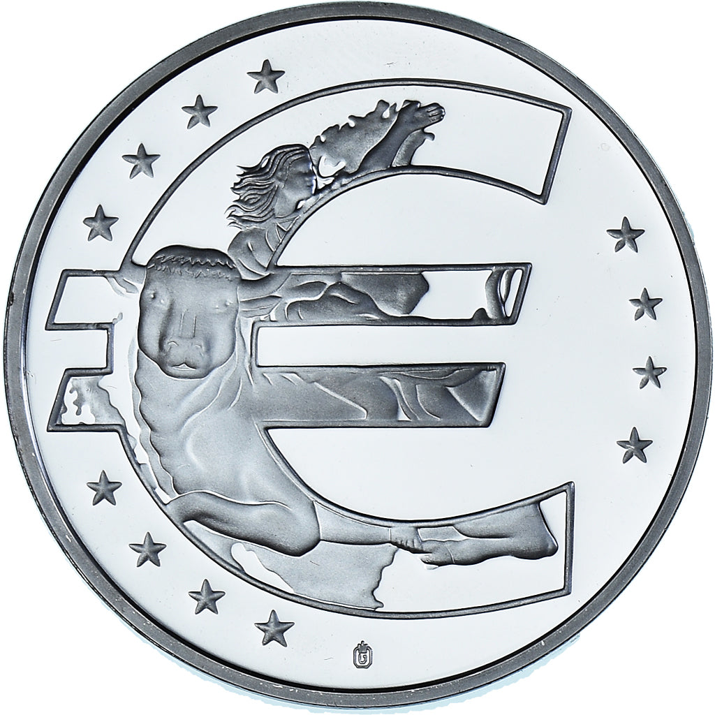 Pays-Bas, Médaille, Adoption de l'Euro, Politics, 2002, FDC, Cuivre plaqué