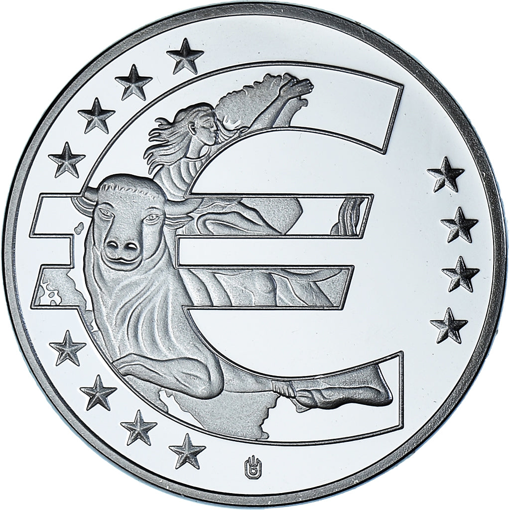 Estónia, medalha, Adoption de l'Euro, Politics, 2002, MS(65-70), Cobre