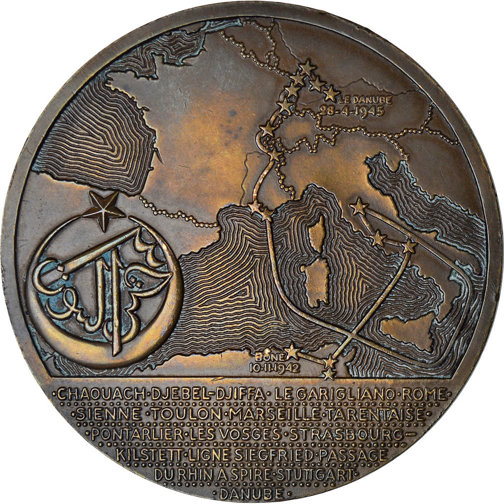 Francia, medalla, 3e régiment tirailleurs algériens RTA Tunisie Algérie