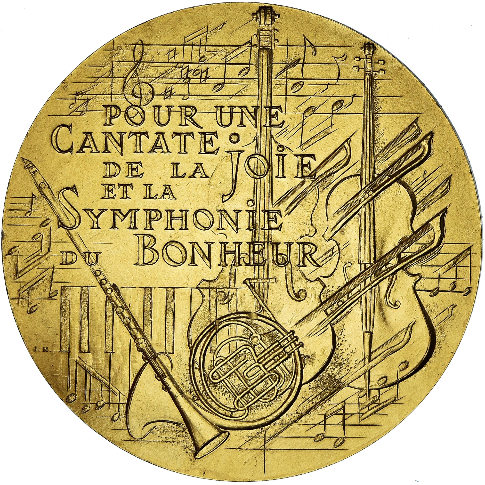 Francia, medalla, Toute la Gamme de mes vœux, Mauviel, MBC+, Bronce dorado