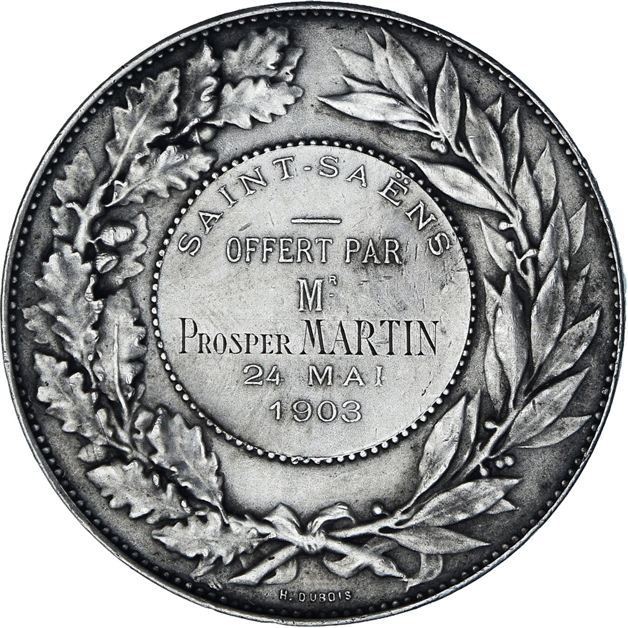 França, medalha, Terceira República Francesa, Saint Saens - Virtvs Flammarvm