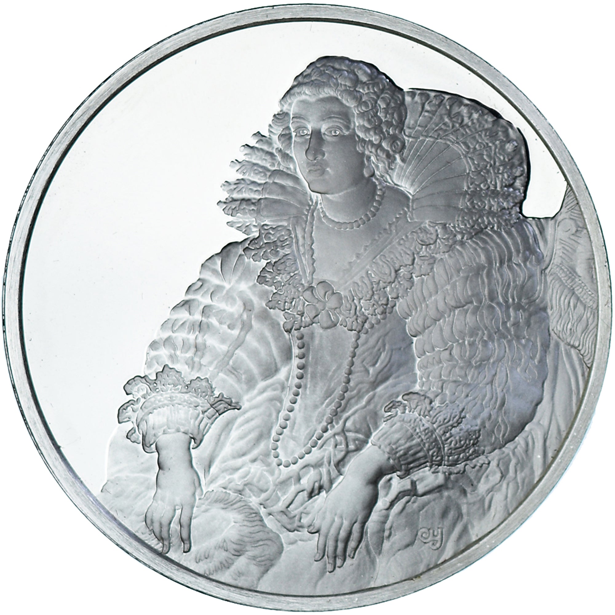 France, Médaille, Peinture Rubens - Portret van Anna Van Oostenrijk, Echtgenote