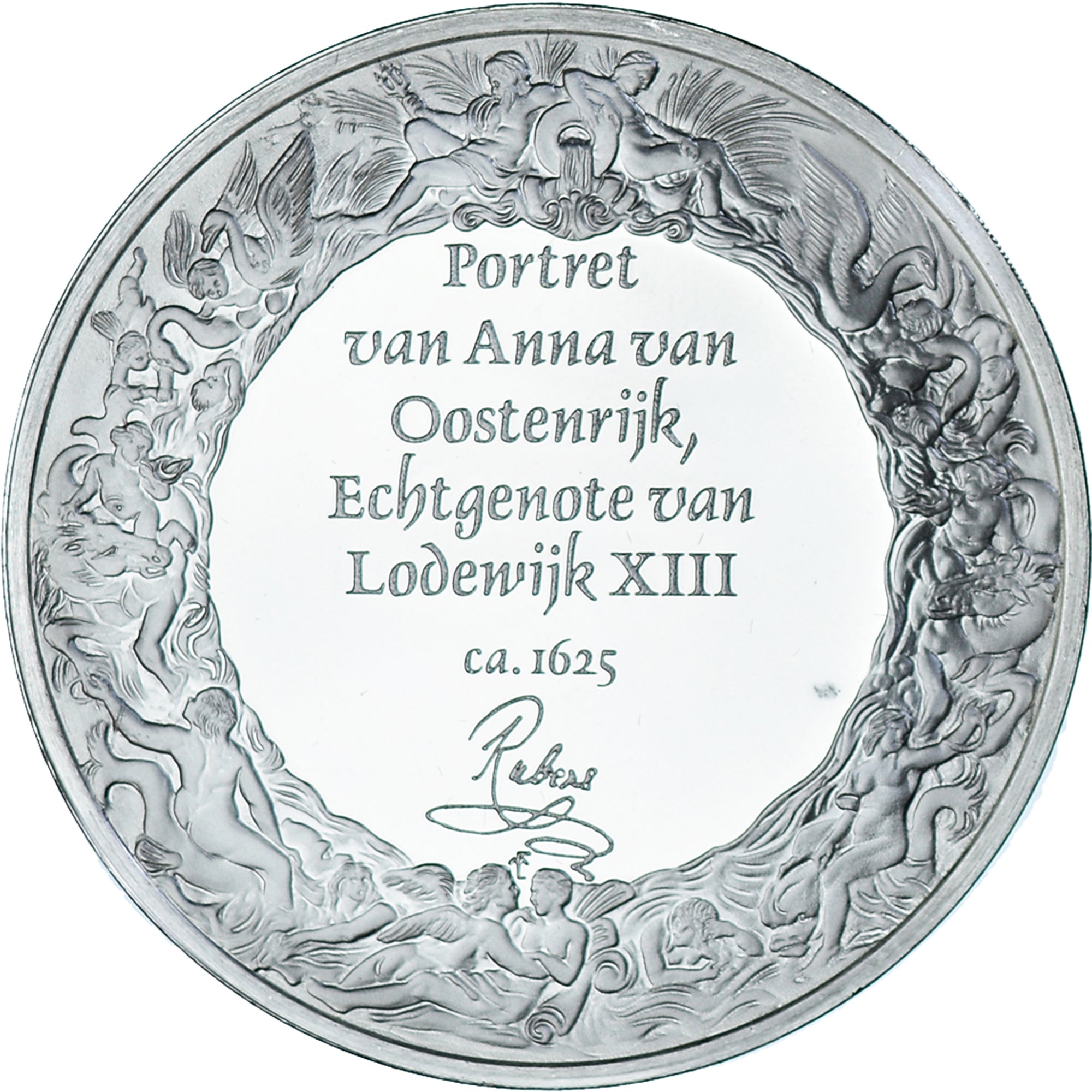 France, Médaille, Peinture Rubens - Portret van Anna Van Oostenrijk, Echtgenote