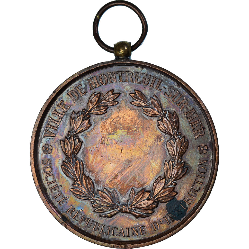 Francia, medalla, Société d'instruction républicaine - Ville de Montreuil sur