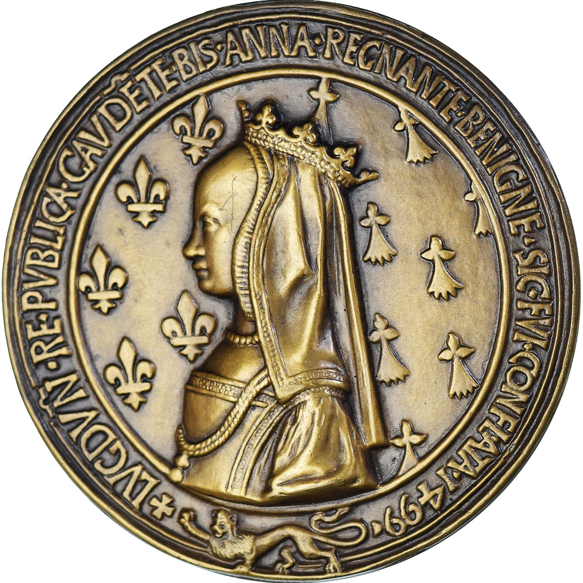 Francia, medalla, Mariage du Roi Louis XII et Anne de Bretagne, History, 1981