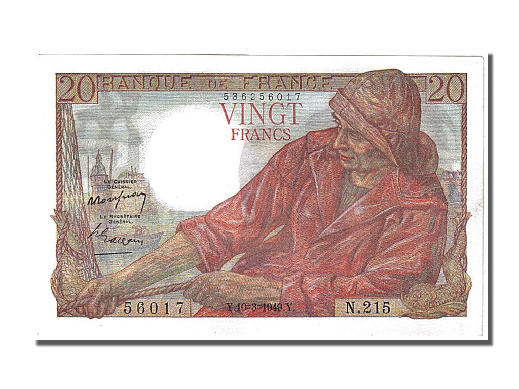 Billete, Francia, 20 Francs, 20 F 1942-1950 ''Pêcheur'', 1949, 1949-03-10, UNC