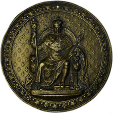 France, Medal, Royal, Sceau Royal Louis XVIII, Politics, 1795, AU(50-53), Bronze