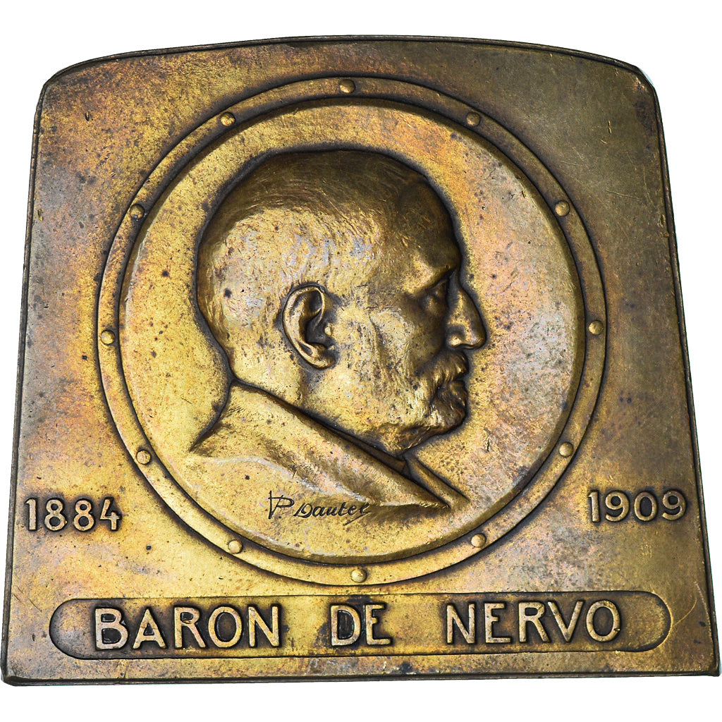 Francja, medal, Aciéries de Denain et d'Anzin, Baron de Nervo, 1909, Dautel