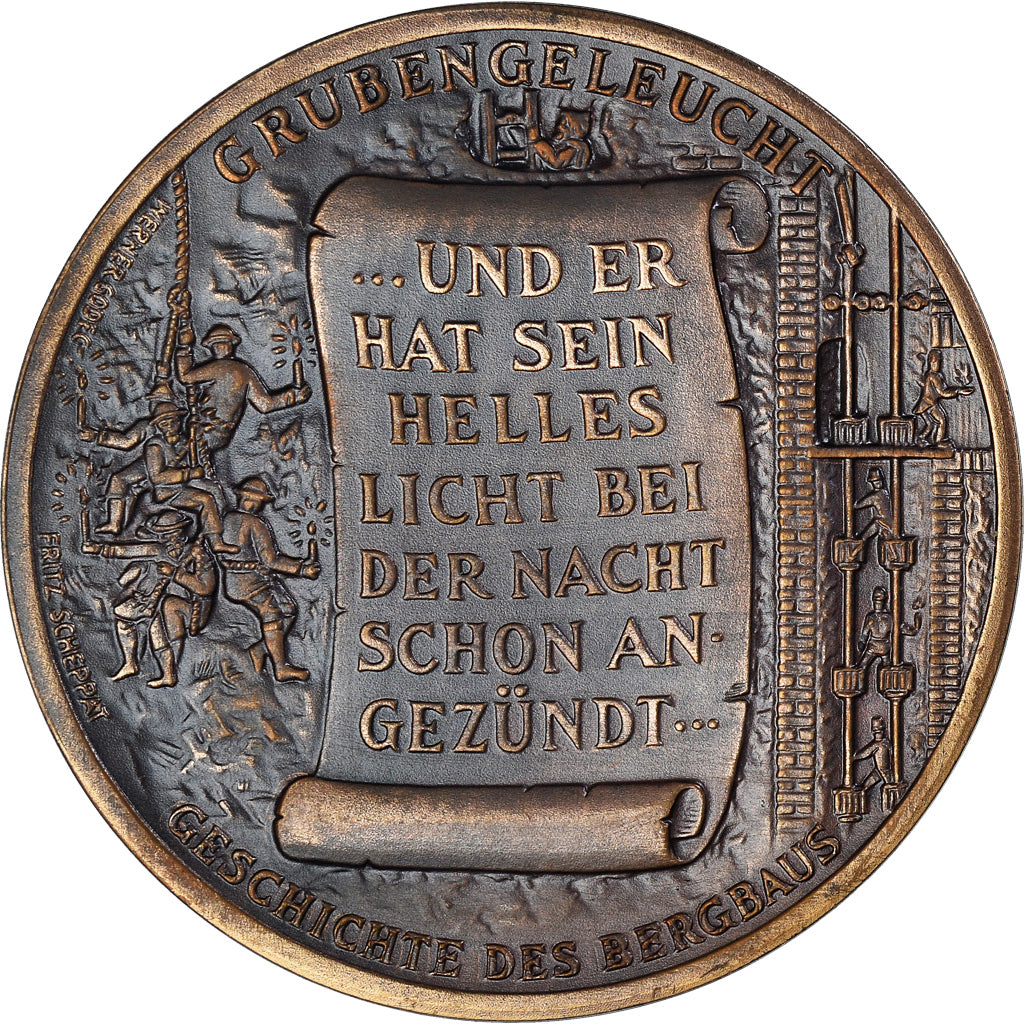 Allemagne, Médaille, grubengeleucht - Lampe du Mineur, Business & industry