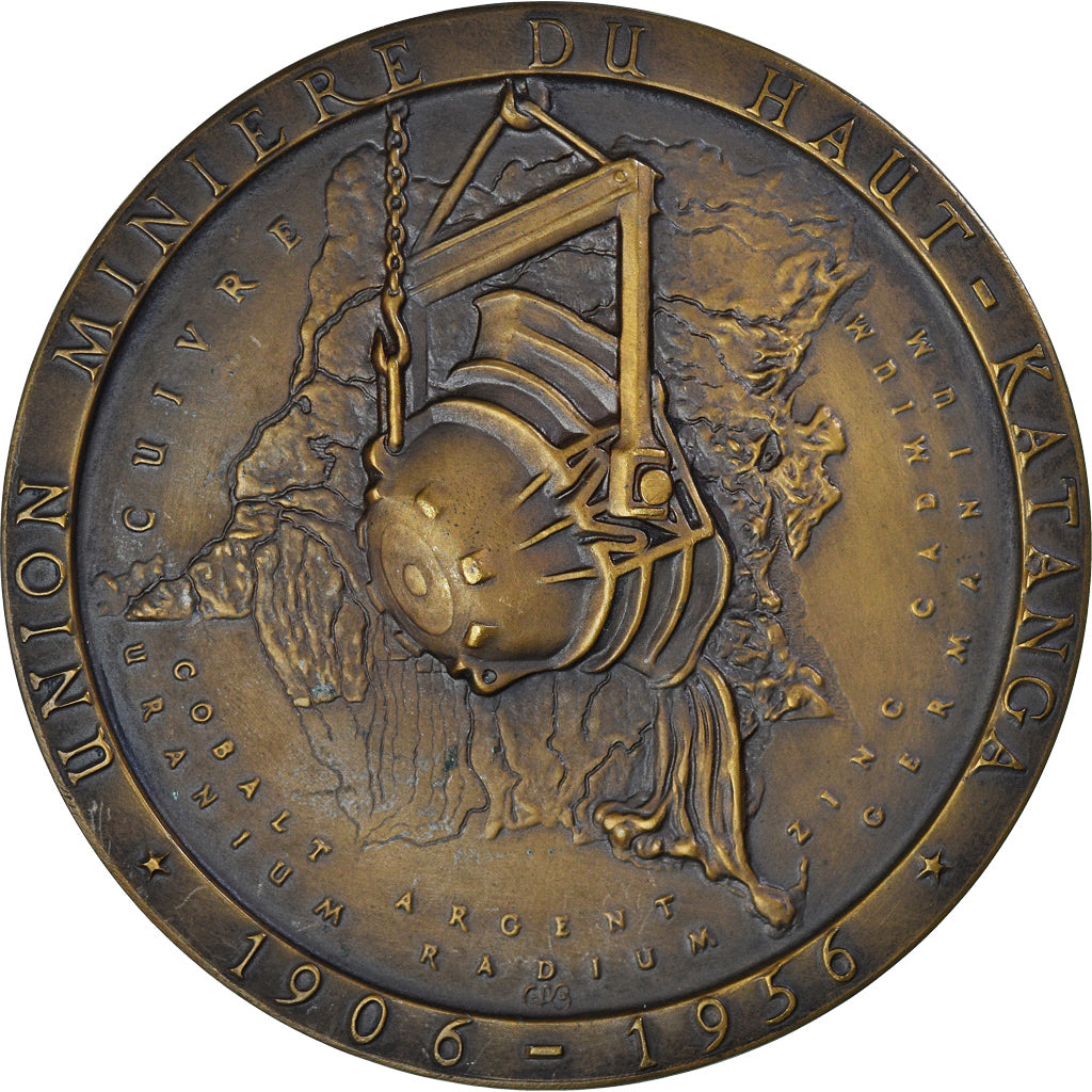 France, Medal, Union Minière du Haut-Katanga, Business & industry, 1956