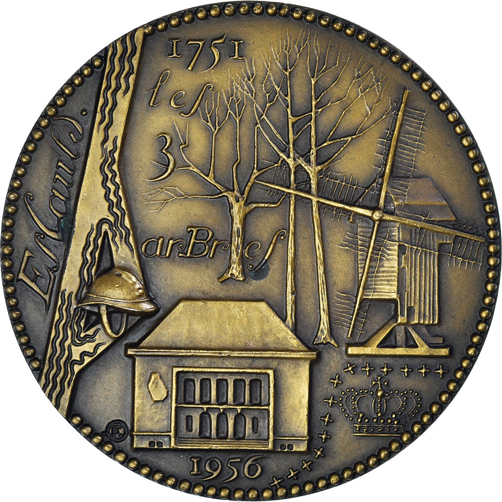 Frankrijk, Medaille, Ville de Vieux-Condé, Nord, Geography, 1956, PR, Bronzen