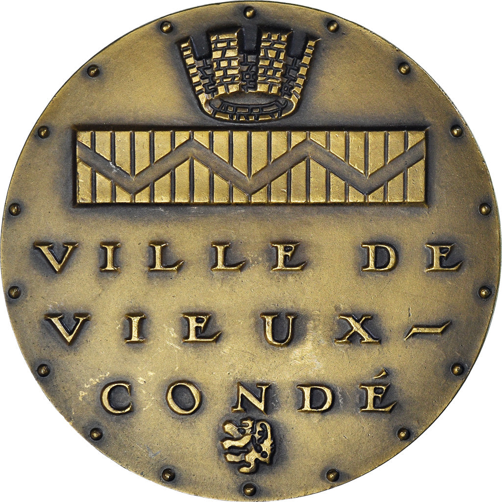 Frankrijk, Medaille, Ville de Vieux-Condé, Nord, Geography, 1956, PR, Bronzen