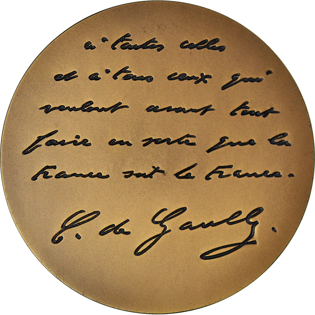 Francja, medal, Charles De Gaulle, Politics, J. Balme, AU(55-58), Brązowy