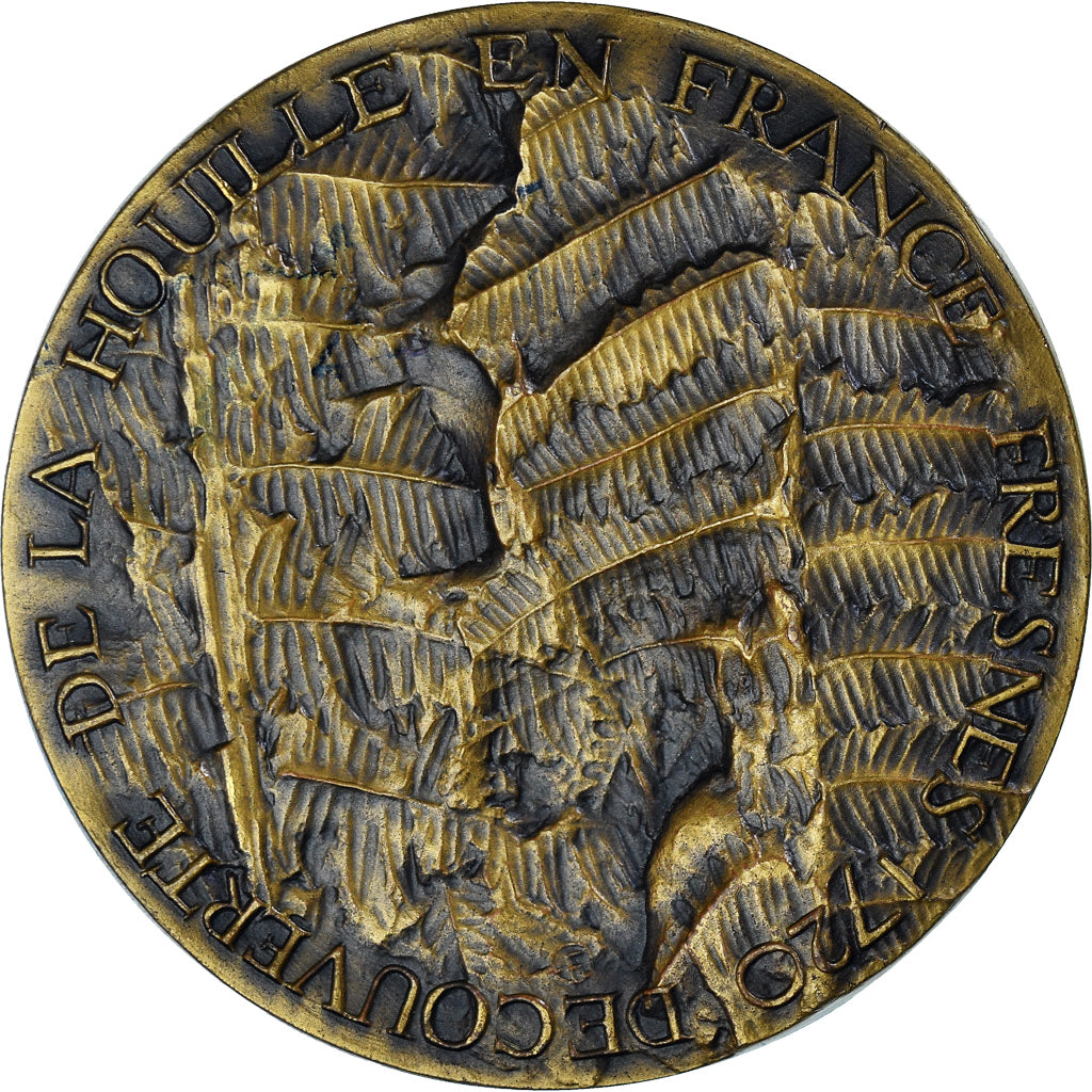 Frankreich, Medaille, Découverte de la Houille en France - Fresne 1720