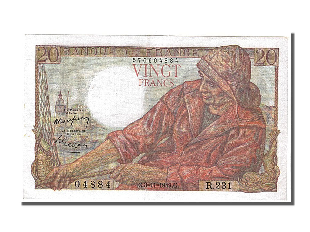 France, 20 Francs, 10 F 1941-1949 ''Mineur'', 1949, KM #100c, 1949-11-03,...