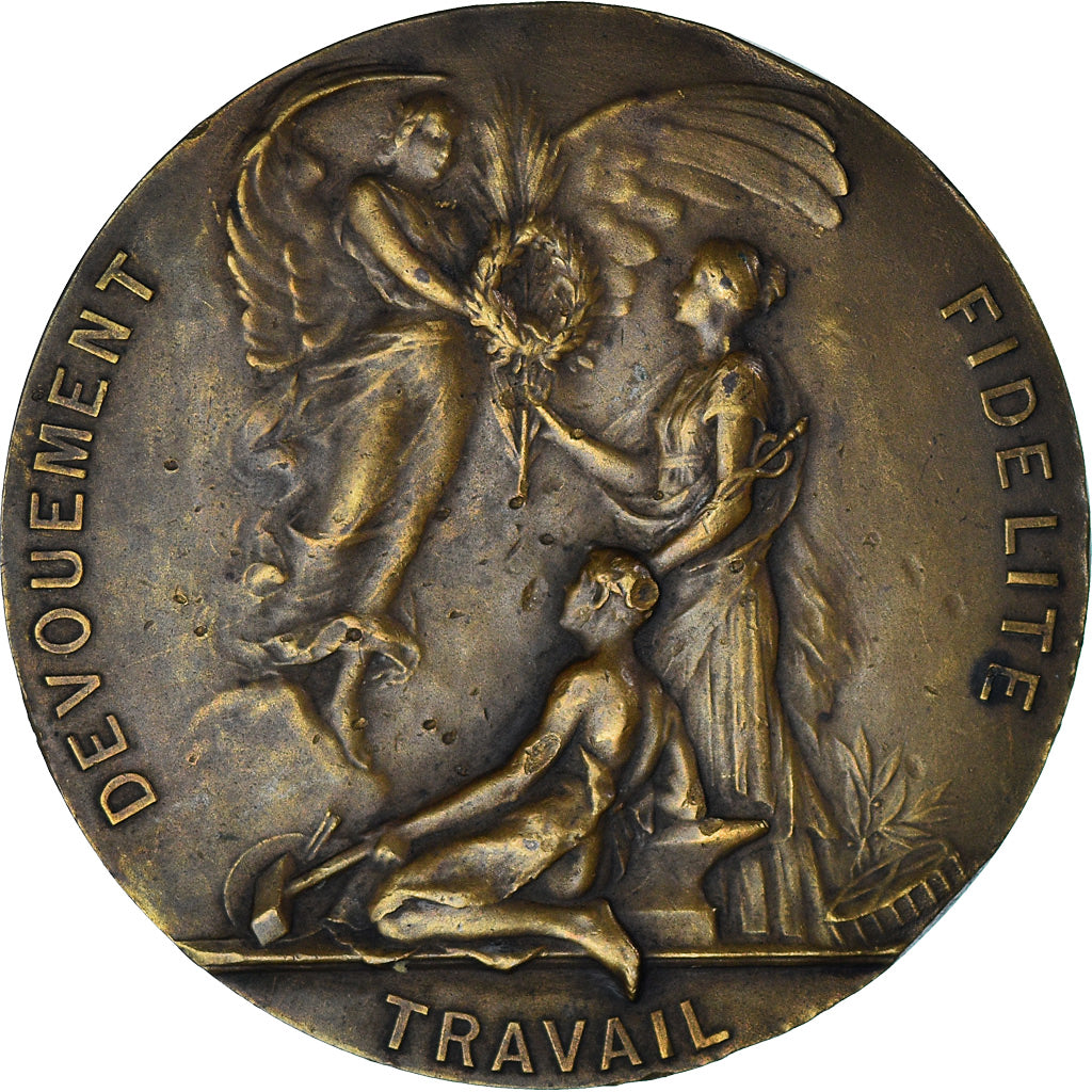 France, Medal, Devouement - Fidélité - Travail - Les Mines d'Ostricourt