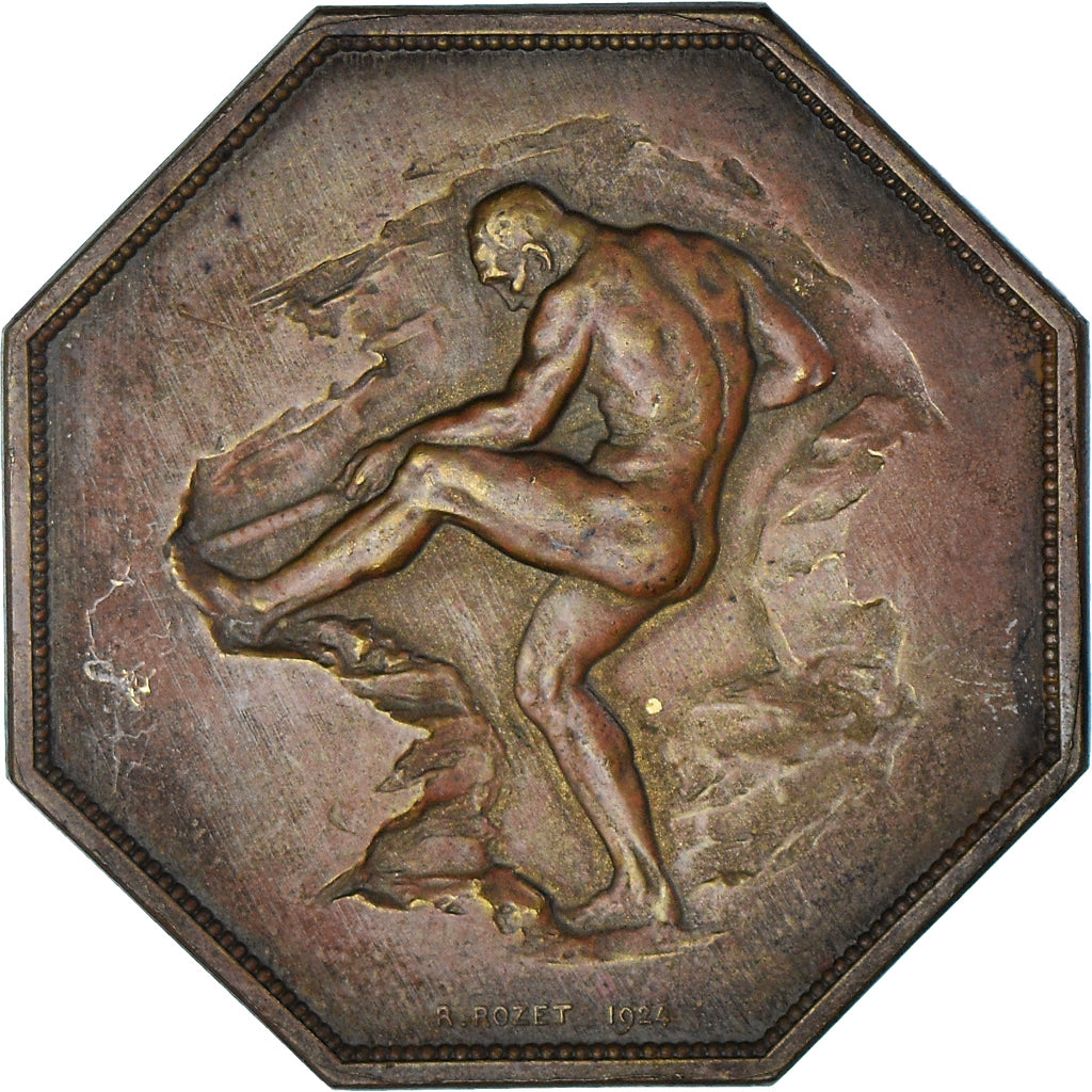 Francia, medaglia, Comité central des Houillers de France, 1924, rozet, BB+
