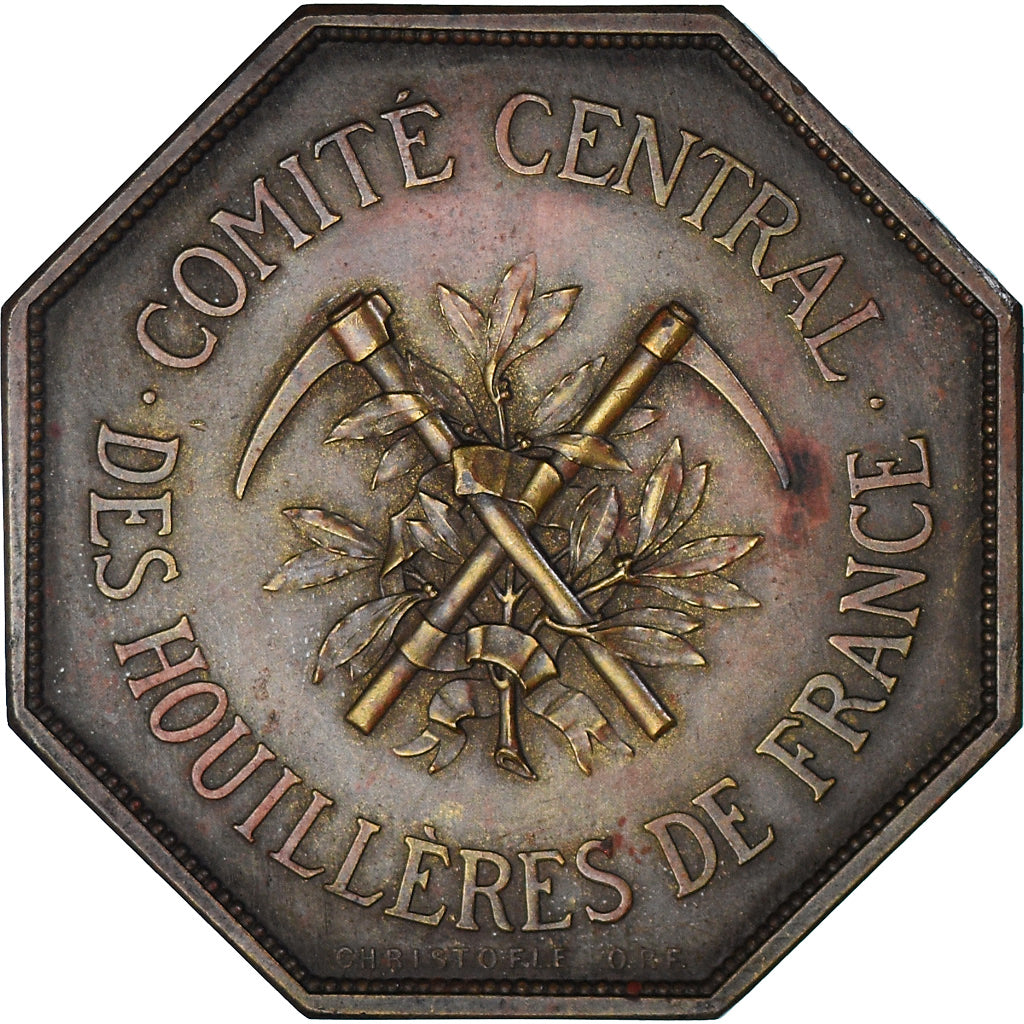 Francia, medaglia, Comité central des Houillers de France, 1924, rozet, BB+