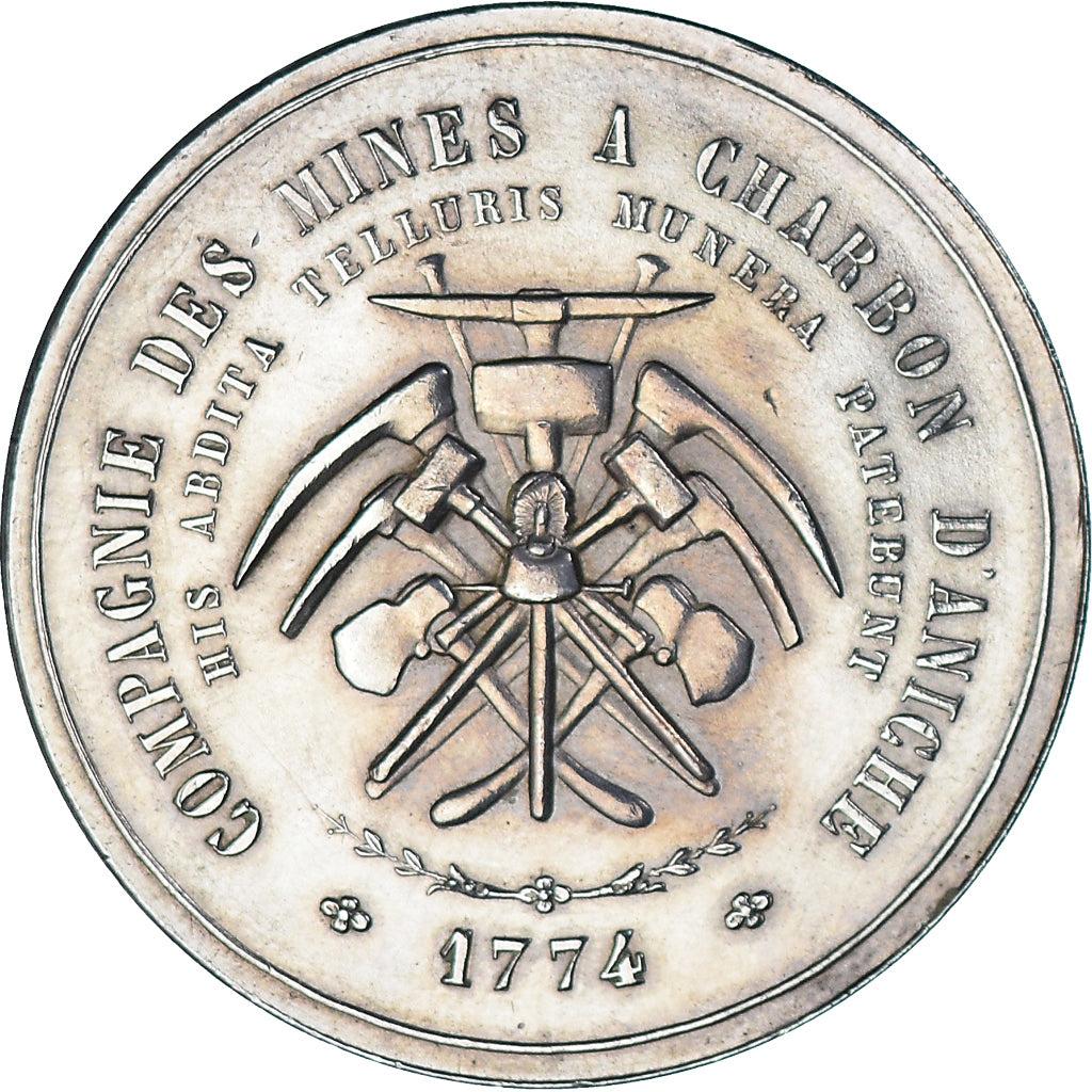 France, Médaille, Compagnie des Mines à Charbon d'Aniche, 1774, Daniel Dupuis