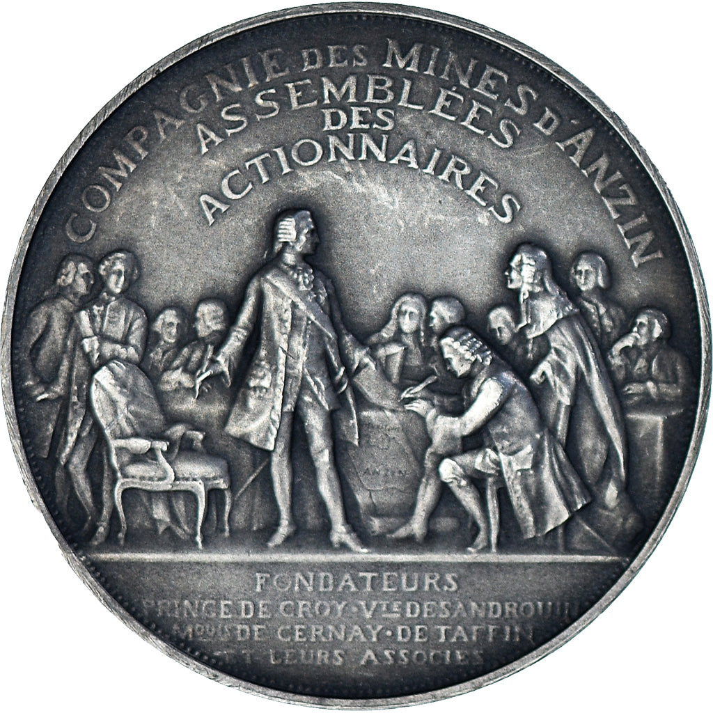 Francia, zeton, Compagnie des Mines d'Anzin, Theunissen, EBC, Plata