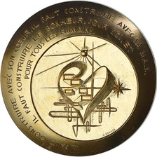 Francia, medalla, Voeux, Nouvelle Année, 1981, Bouyon, SC, Bronce dorado