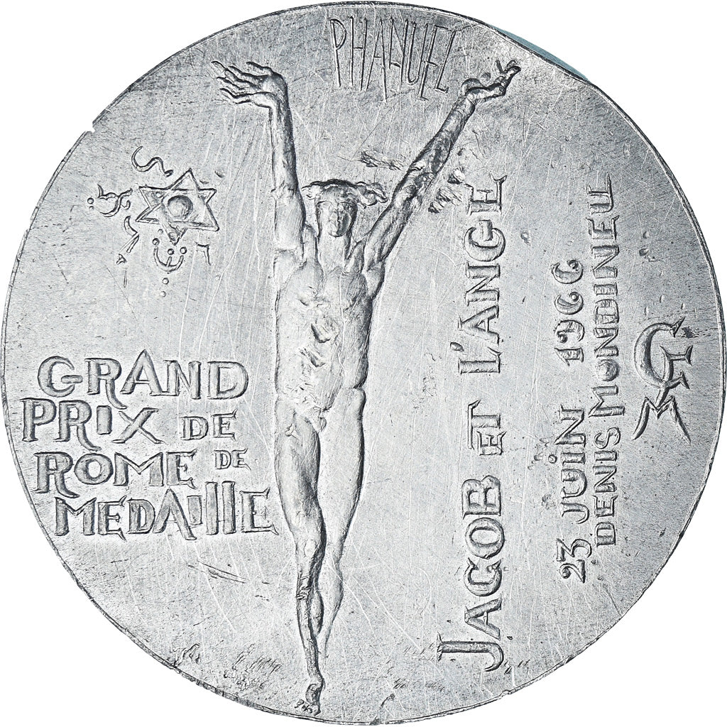 Francia, medalla, Gravure, Grand Prix de Rome, Jacob et l'Ange, Arts & Culture