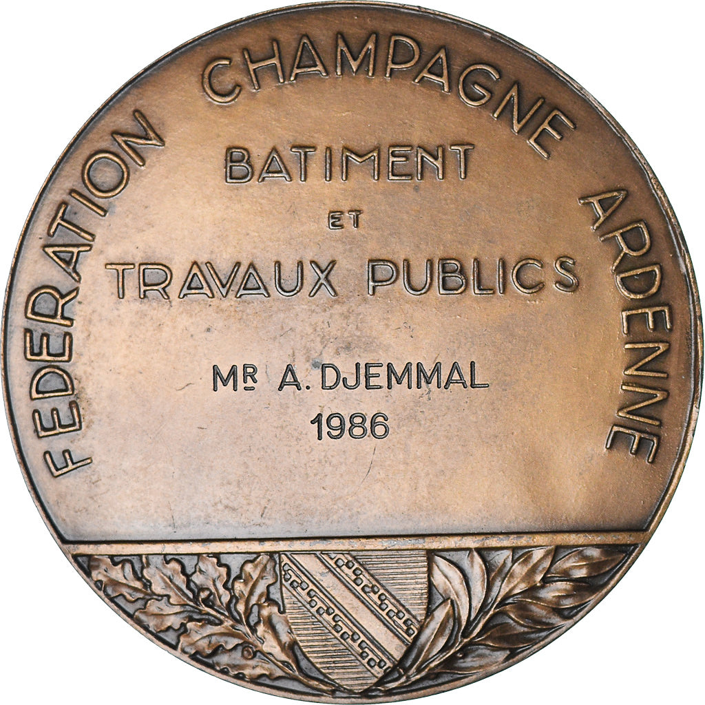 Francia, medaglia, French Fifth Republic, Federation Champagne Ardenne -