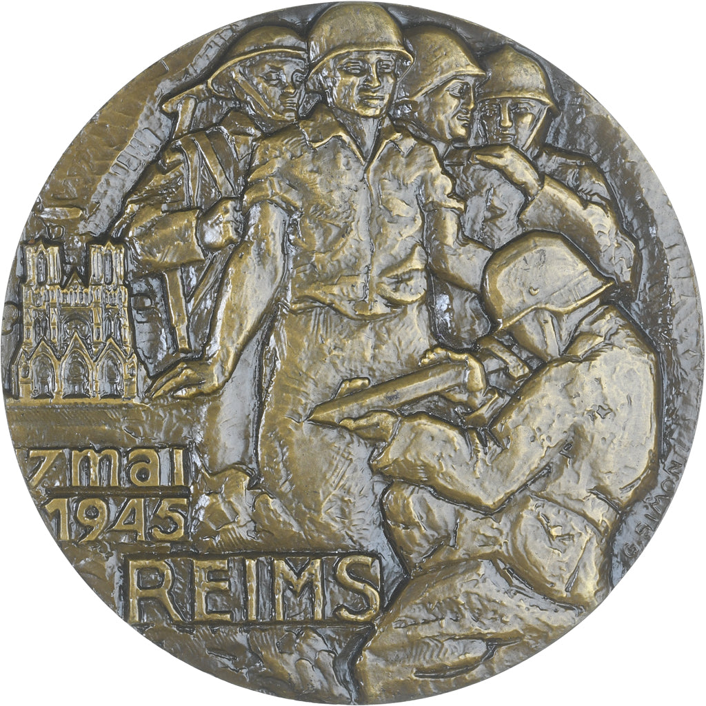 Francja, medal, Capitulation des allemands à Reims le 7 mai, Historia, Simon