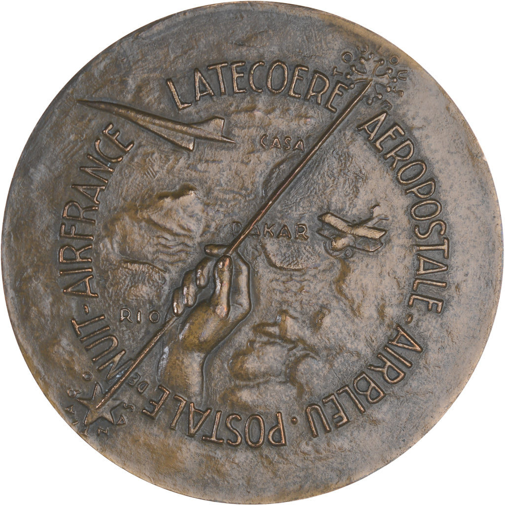 France, Médaille, Didier Daurat - Aeropostale, 1982, Georges Guiraud., SUP