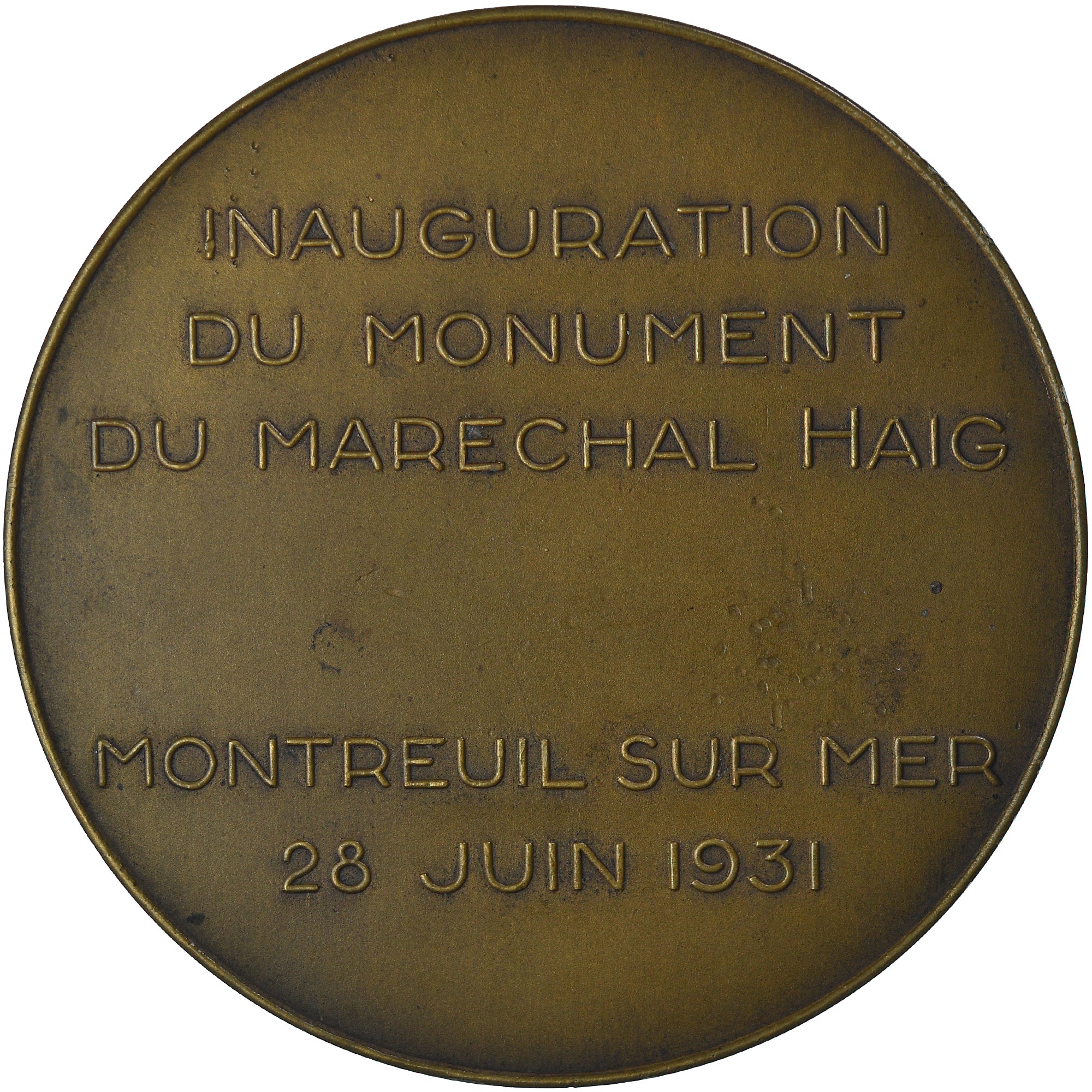 Francia, medalla, Inauguration du Monument du Marechal Haig, History, 1931