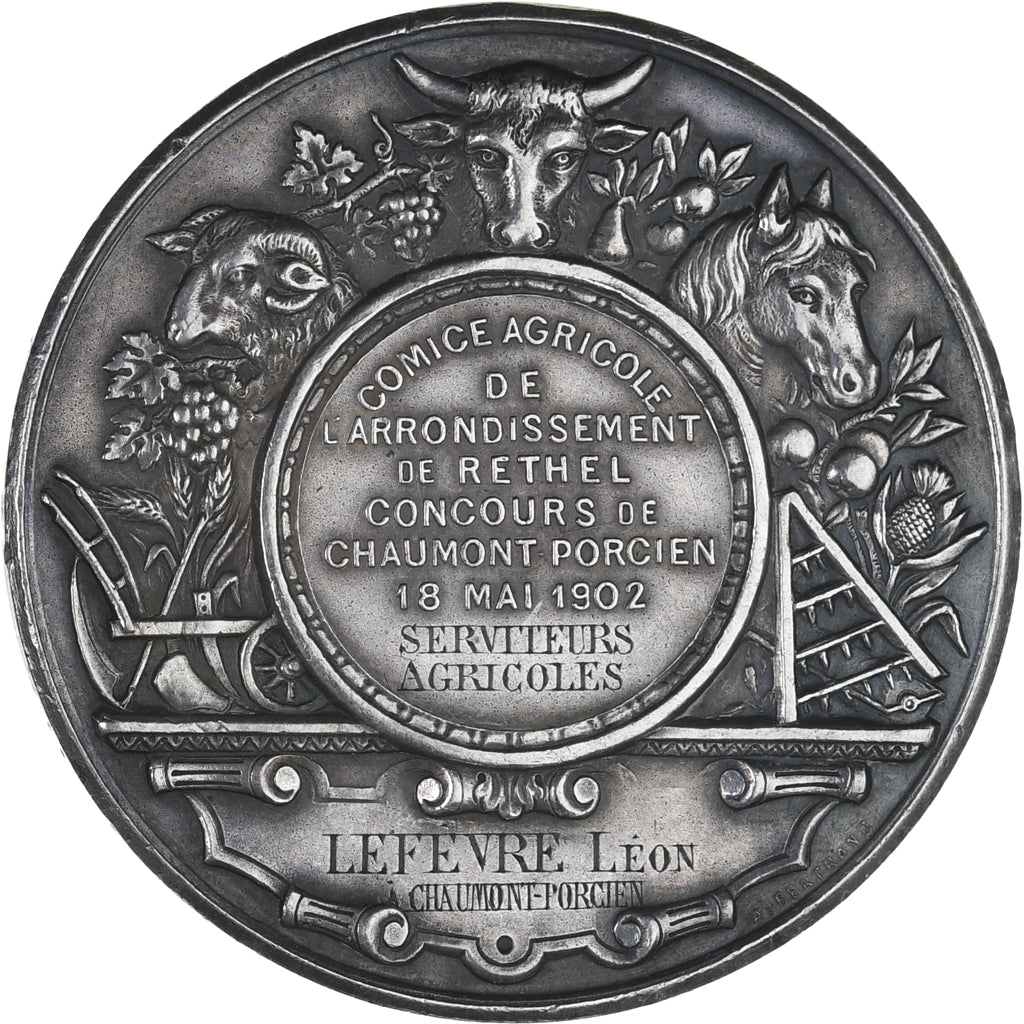 Francia, medalla, Comice agricole de Rethel - Concours Chaumont Porcien, 1902