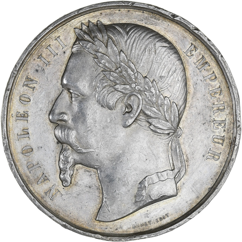 France, Médaille, Napoléon III - Concours Hippique de Charleville, 1870, TTB