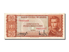 Bolivia, 50 Pesos Bolivianos, 1962, KM #162a, AU(50-53), Y