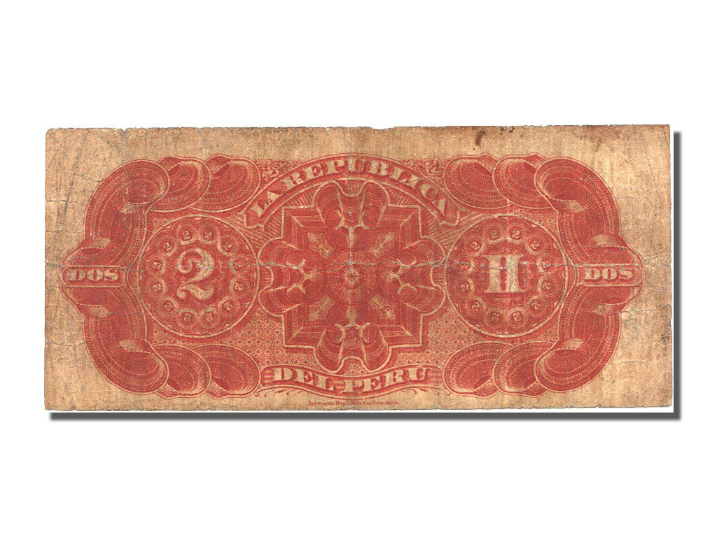 Peru, 2 Soles, 1879, KM #2, 1979-06-30, VF(20-25), B