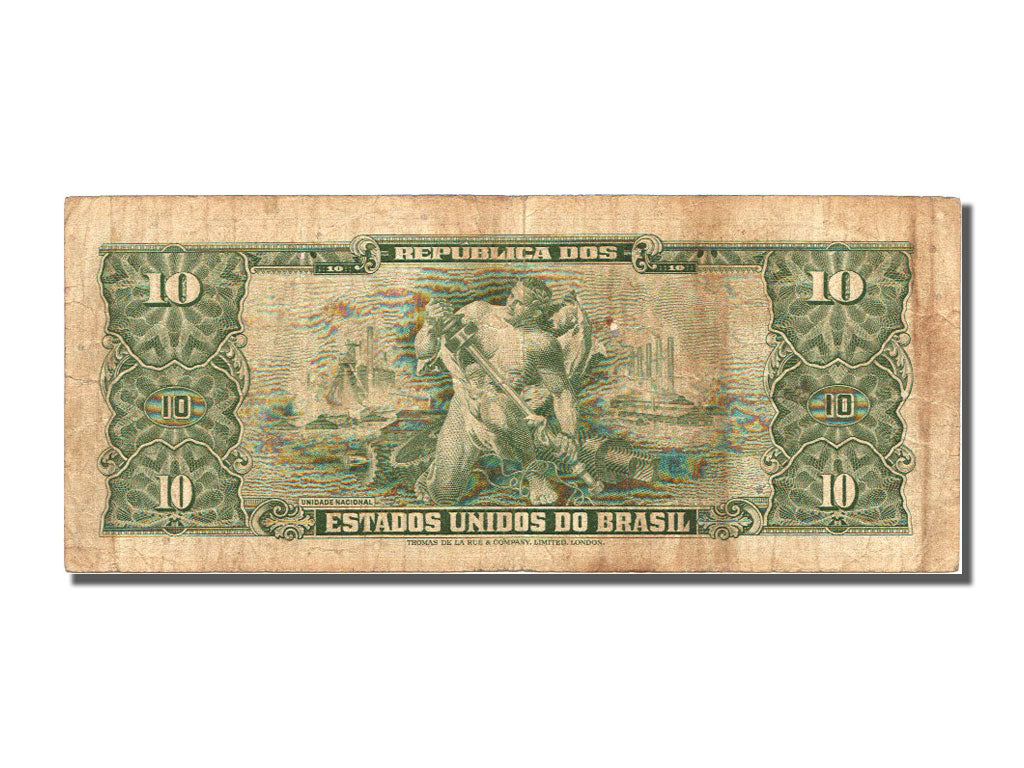 Banknote, Brazil, 10 Cruzeiros, 1950, EF(40-45)